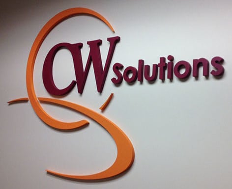 CW Solution Office Tower Logo custom sign
